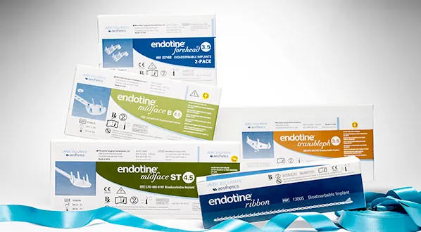 Genuine Endotine forehead, midface and transbleph bioabsorbable fixation implants used at Banobagi